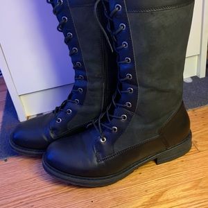 Knee high combat boots